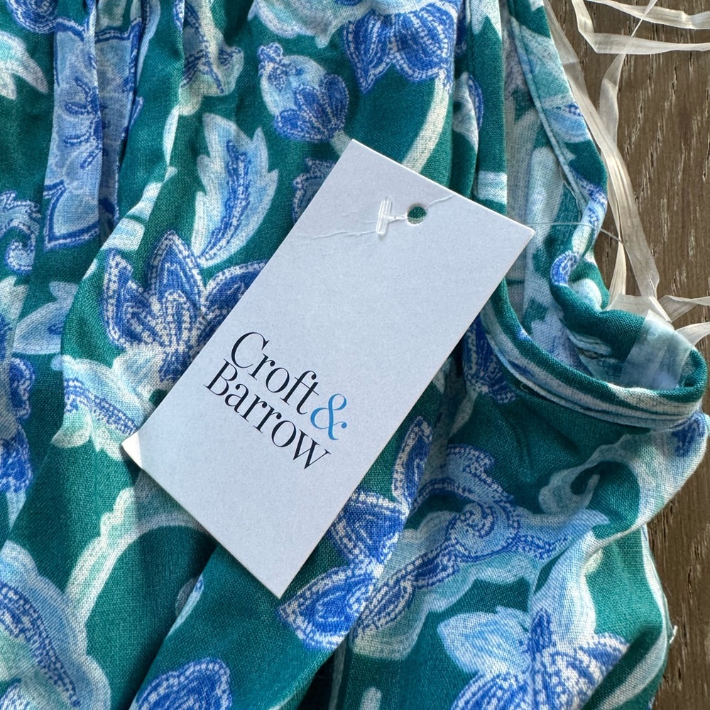 Croft & Barroe Floral Blue and Green maxi dress - Picture 3 of 7